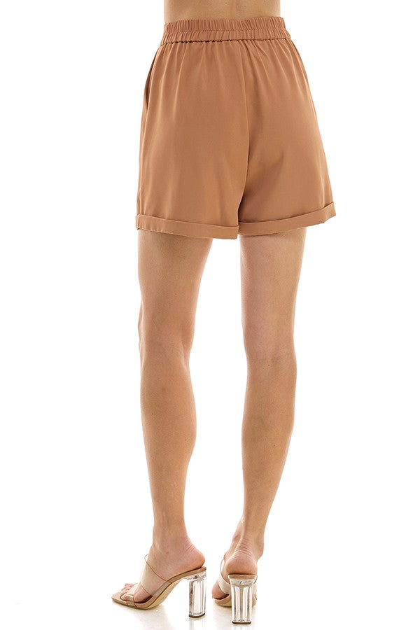 Short de vestir café
