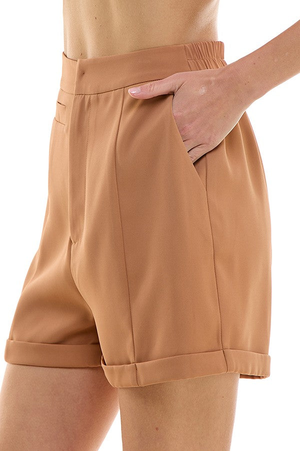 Short de vestir café