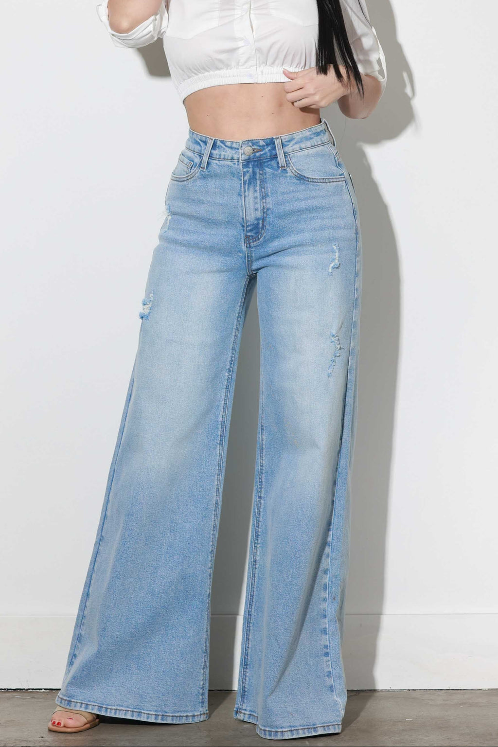 Jeans de pierna ancha y cintura alta