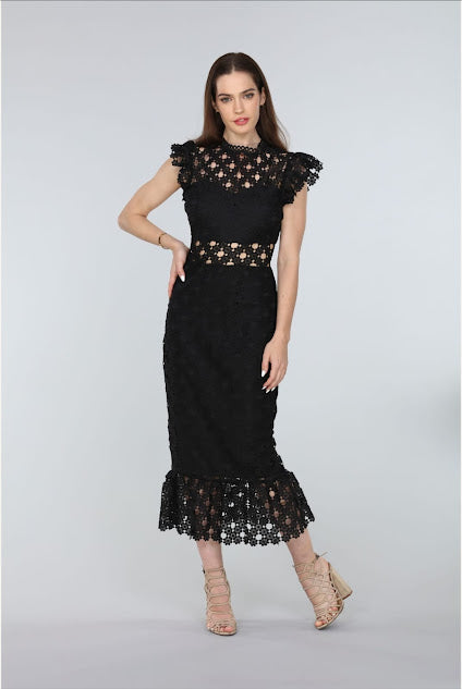 Vestido Midi Encaje crochet