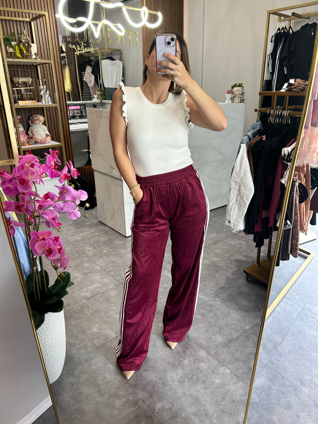 PANTS TERCIOPELO VINO