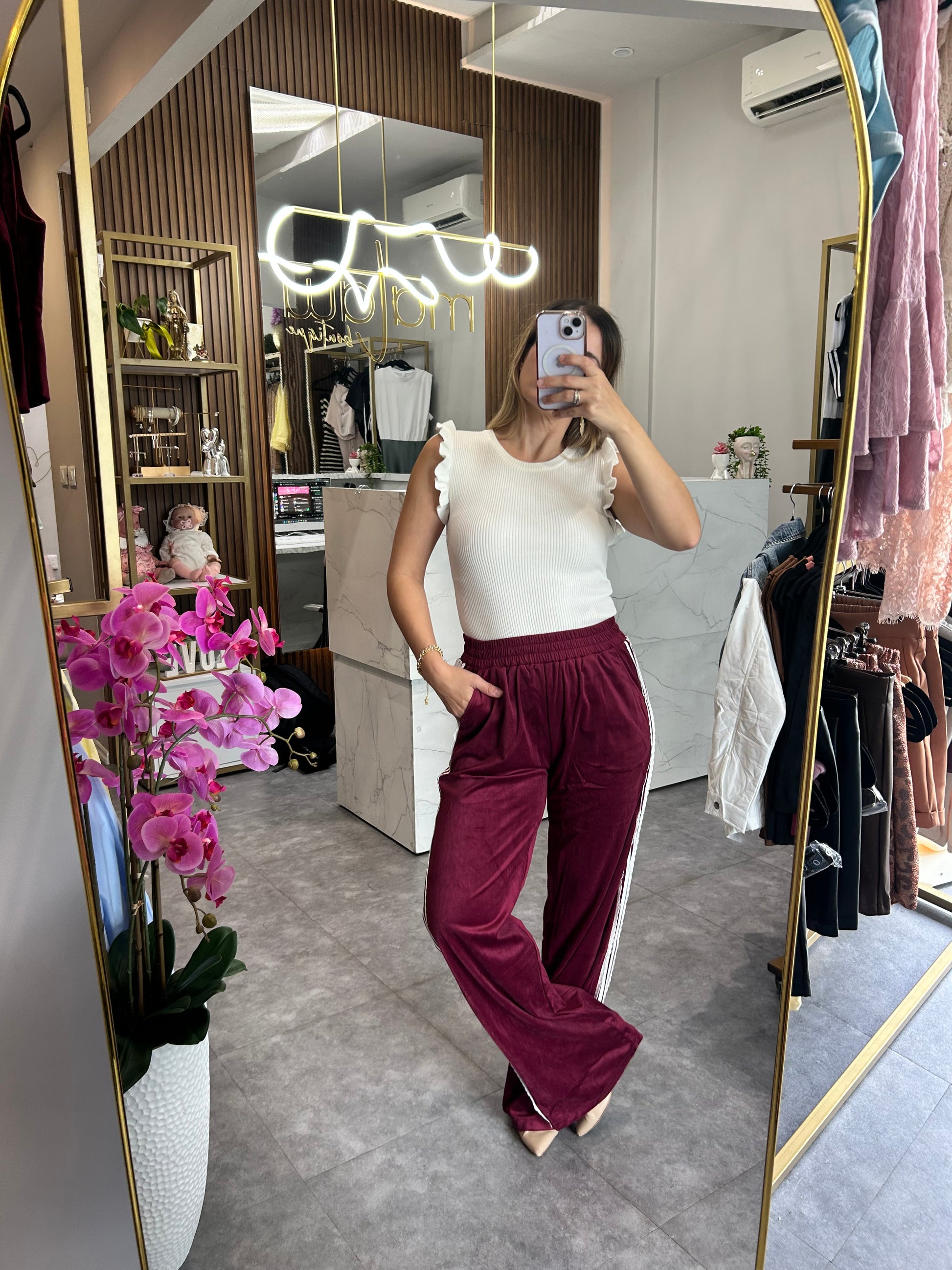 PANTS TERCIOPELO VINO