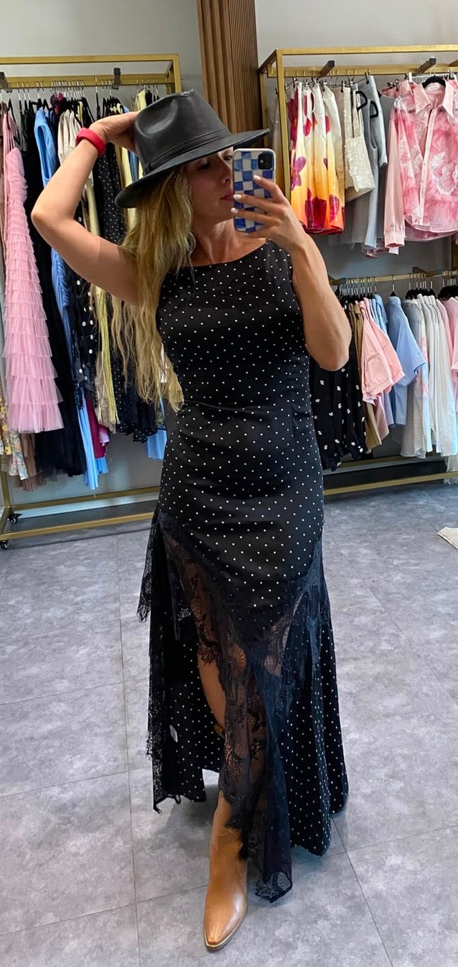 VESTIDO SATIN POLKADOT BOLITAS