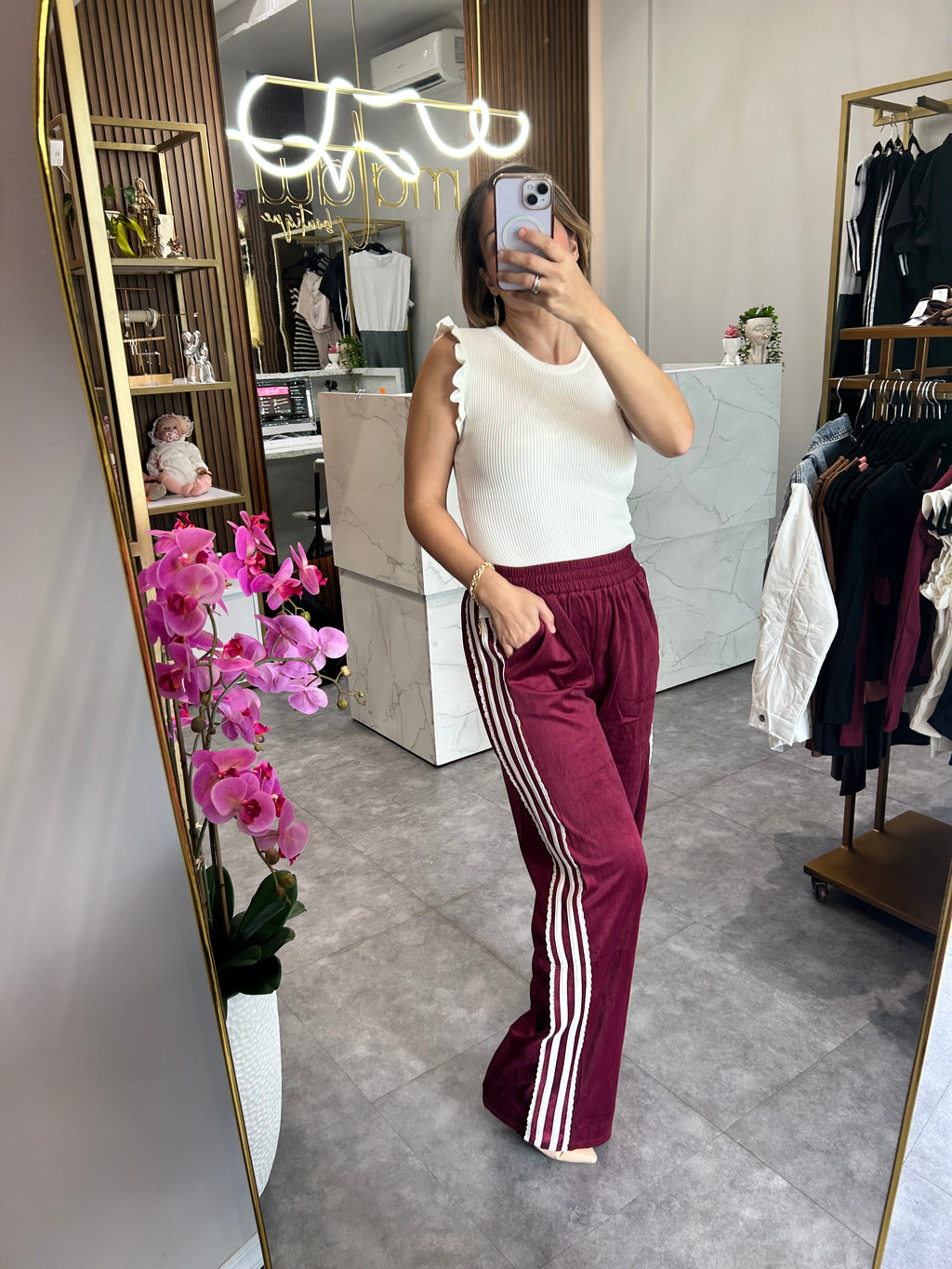 PANTS TERCIOPELO VINO