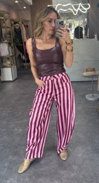 PANTALON ROSA CON VINO DE RAYAS