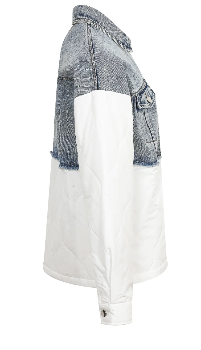 CHAMARRA BLANCA CON MEZCLILLA