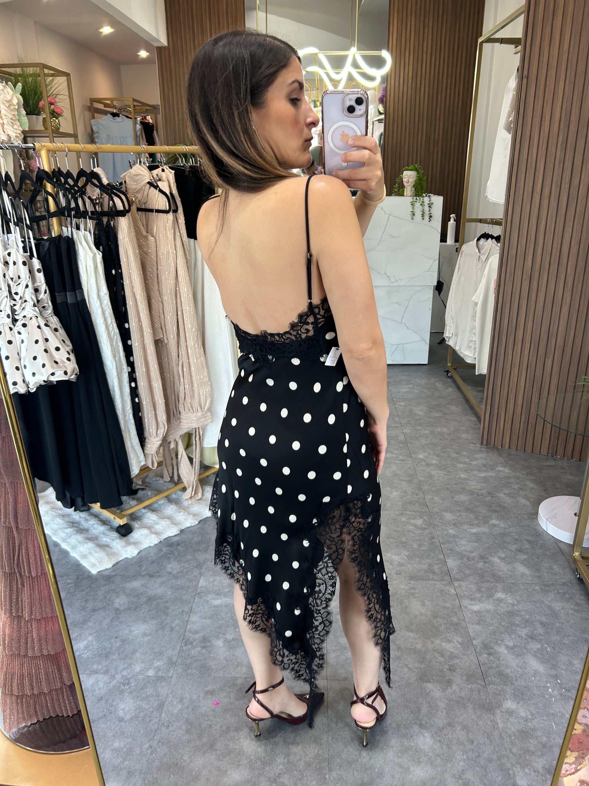 Vestido de Satin con lunares