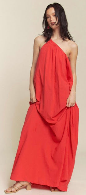 Vestido largo de un hombro