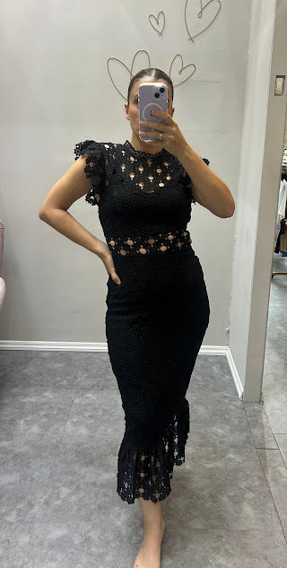Vestido Midi Encaje crochet
