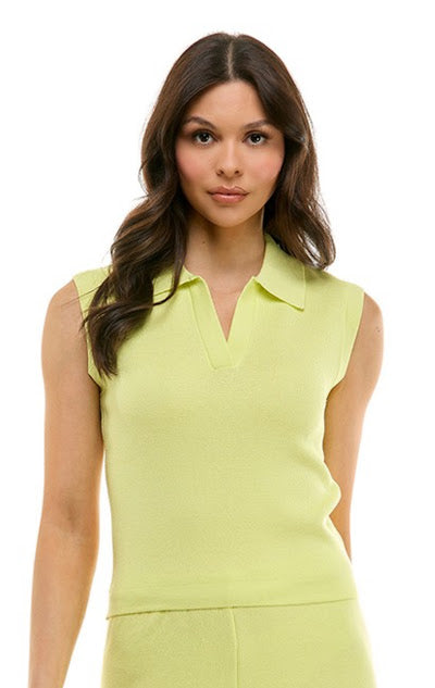 Blusa tejida con cuello tipo polo