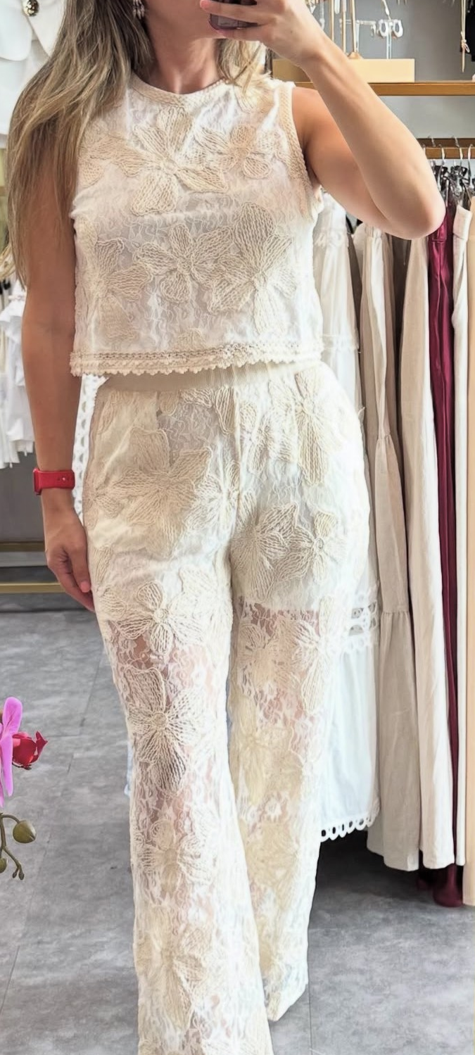 Set de encaje de Pantalón y Top