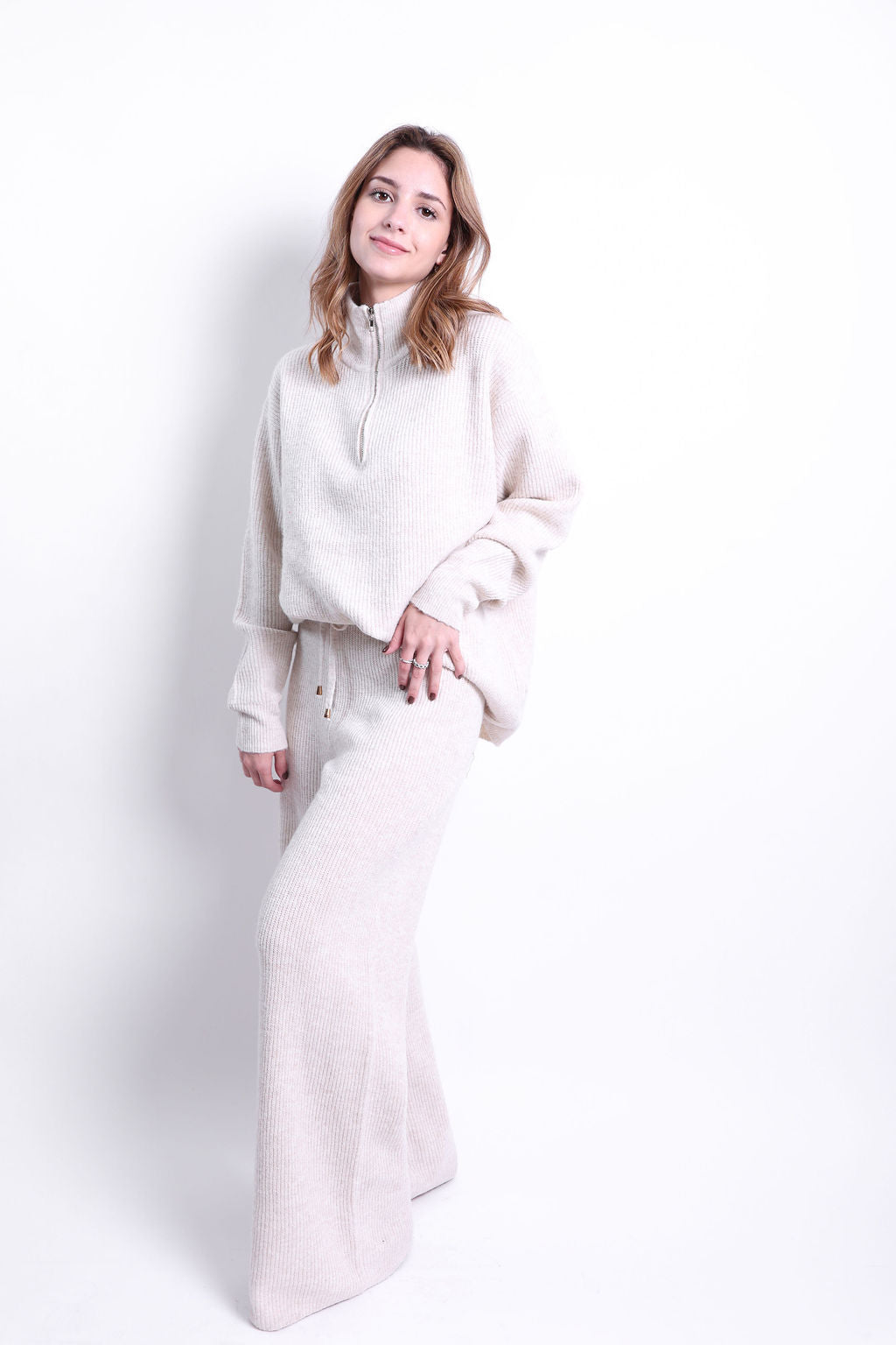 SET DE PANTS BLUSA CON ZIPER