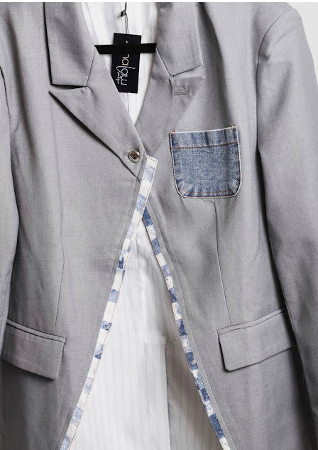 SACO GRIS DE UN BOTON