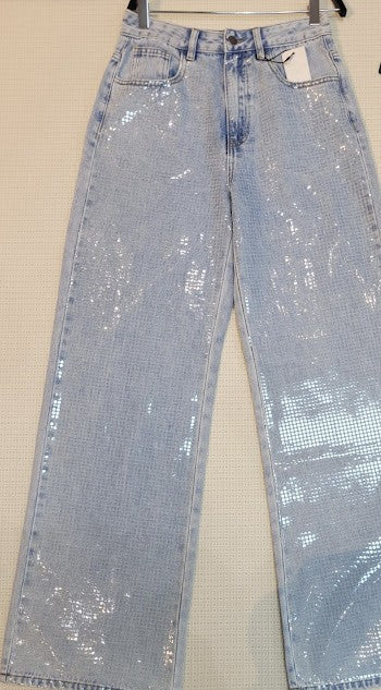 Jeans con lentejuela plana
